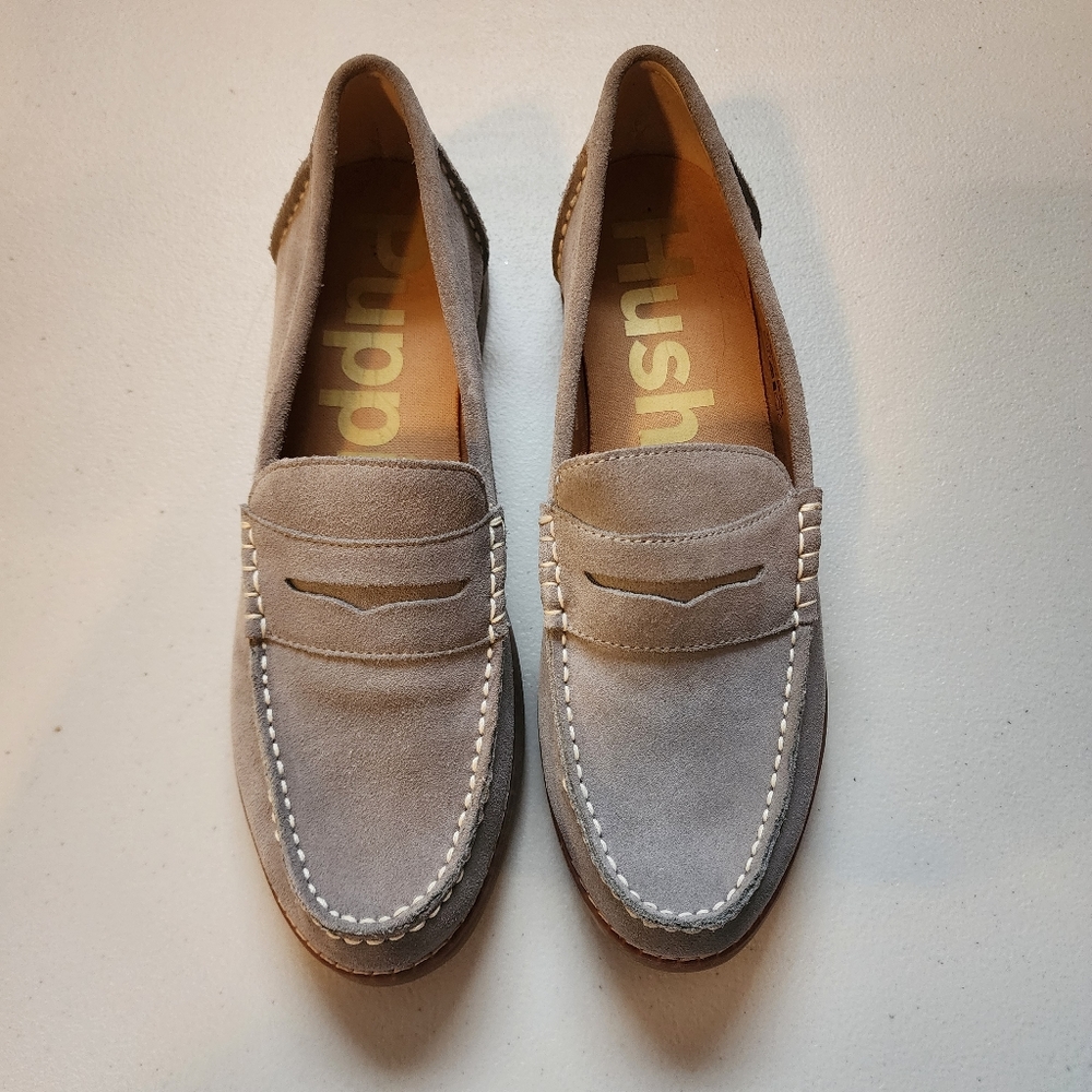 Hush Puppies Grey Suede Penny Loafers